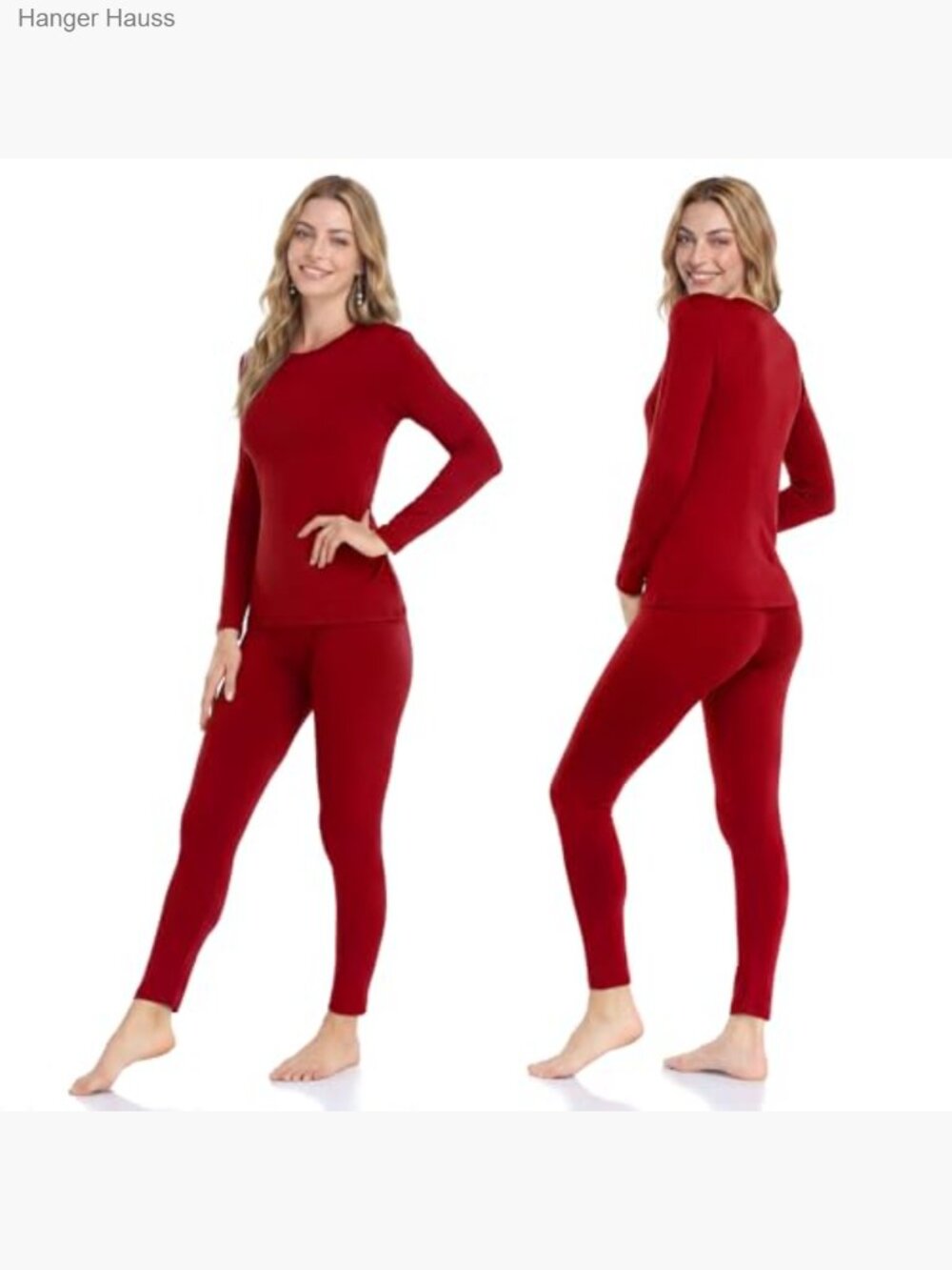 Fleece Lined Thermal Underwear Set Long Johns Base Layer Women's Large - Picture 2 of 7